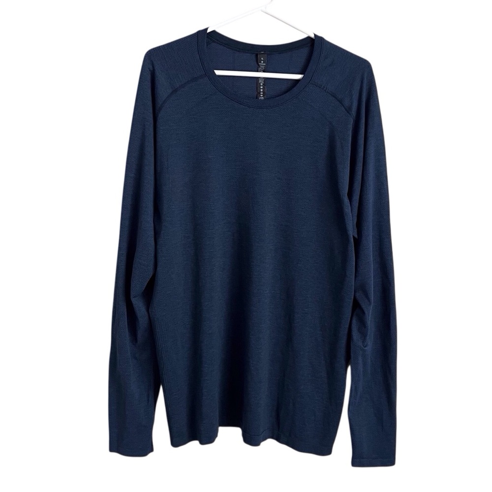 Lululemon Men’s Long Sleeve Athletic Shirt Navy Blue Technical Running Gym XL